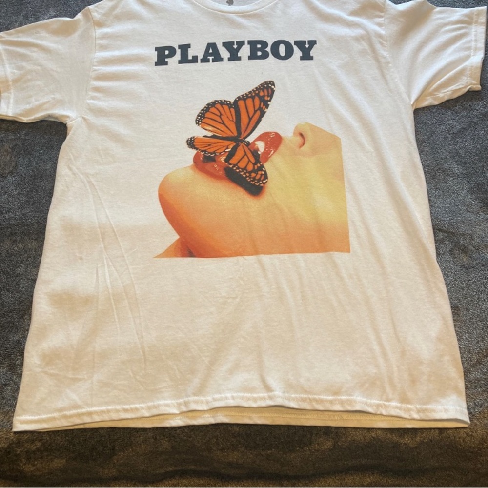 Playboy butterfly lips tee shirt